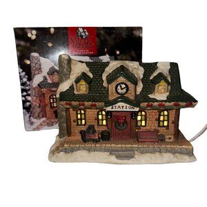 Rare Vintage 1995 Mervyns Village Square Train Station Holiday Christmas